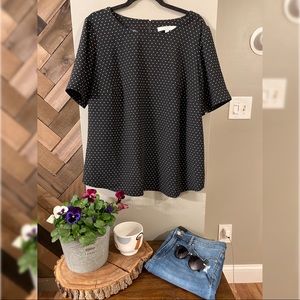 Women’s Plus Short Sleeve Polka Dot Blouse - Loft - 16
